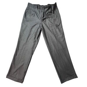 Circola Moda Dress Pants Mens 38x32 Grey Pleated Cuffed Formal Trousers Business